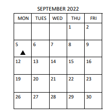 District School Academic Calendar for Gc Middle College High for September 2022