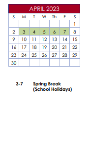 District School Academic Calendar for Norcross High School for April 2023