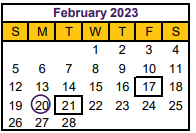 District School Academic Calendar for Hallsville H S for February 2023