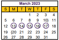 District School Academic Calendar for Hallsville Intermediate School for March 2023