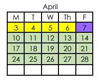 District School Academic Calendar for Hunter Middle School for April 2023