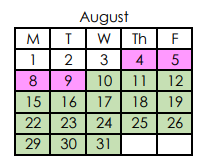 District School Academic Calendar for East Ridge Elementary School for August 2022