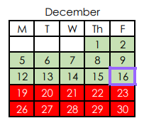 District School Academic Calendar for Red Bank High School for December 2022