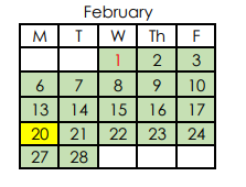 District School Academic Calendar for Chattanooga State Mid College High School for February 2023