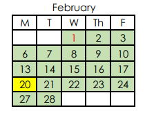 District School Academic Calendar for East Ridge Elementary School for February 2023