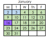 District School Academic Calendar for East Ridge Elementary School for January 2023