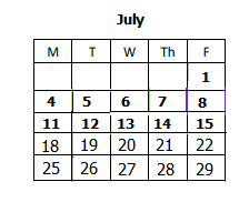 District School Academic Calendar for Twentyfirst Century Academy for July 2022
