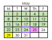 District School Academic Calendar for Barger Academy for May 2023