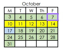 District School Academic Calendar for Red Bank Middle School for October 2022