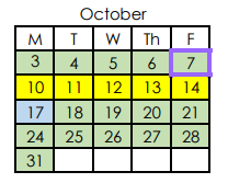 District School Academic Calendar for East Ridge Elementary School for October 2022