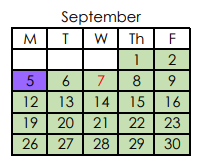 District School Academic Calendar for Daisy Elementary School for September 2022
