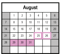 District School Academic Calendar for Hickory Elementary for August 2022