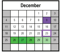 District School Academic Calendar for Youths Benefit Elementary for December 2022