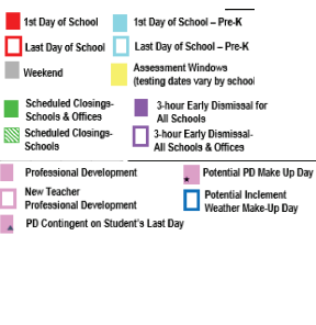 District School Academic Calendar Legend for Meadowvale Elementary