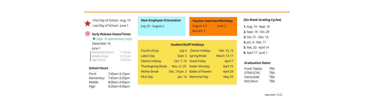 District School Academic Calendar Key for Bellaire Elementary