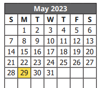 District School Academic Calendar for E H Gilbert Elementary for May 2023