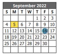District School Academic Calendar for Fenley Transitional Middle School for September 2022