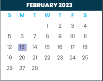 District School Academic Calendar for Jefferson Elementary for February 2023