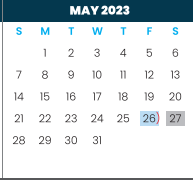 District School Academic Calendar for Bonham Elementary for May 2023