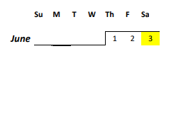 District School Academic Calendar for Helemano Elementary School for June 2023