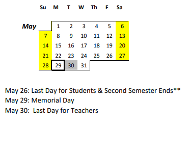District School Academic Calendar for Waianae Elementary School for May 2023