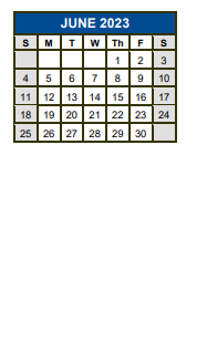 District School Academic Calendar for R C Barton Middle School for June 2023