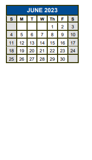 District School Academic Calendar for Science Hall Elementary School for June 2023