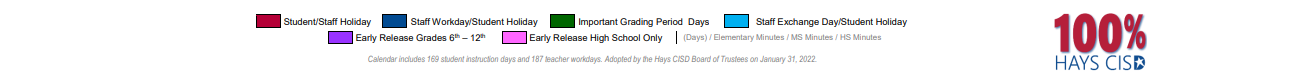 District School Academic Calendar Key for Academy At Hays