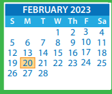 District School Academic Calendar for Three Chopt Elementary for February 2023