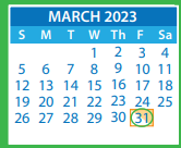 District School Academic Calendar for Moody Middle for March 2023