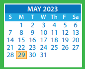 District School Academic Calendar for MT. Vernon Middle for May 2023