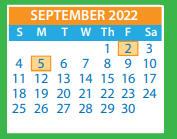 District School Academic Calendar for Moody Middle for September 2022