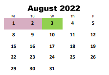 District School Academic Calendar for Wesley Lakes Elementary School for August 2022