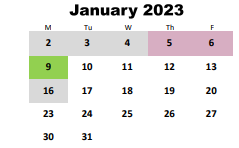 District School Academic Calendar for Wesley Lakes Elementary School for January 2023