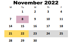 District School Academic Calendar for Wesley Lakes Elementary School for November 2022