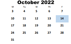 District School Academic Calendar for Eastern Elementary School for October 2022