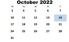 District School Academic Calendar for Wesley Lakes Elementary School for October 2022