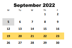 District School Academic Calendar for Luella Elementary School for September 2022