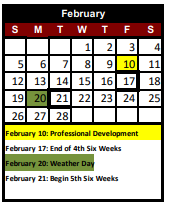 District School Academic Calendar for Hereford H S for February 2023