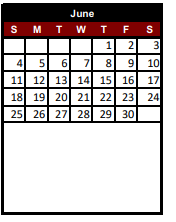 District School Academic Calendar for Bluebonnet El for June 2023