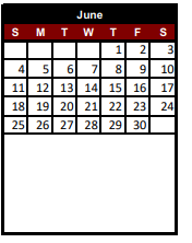 District School Academic Calendar for Hereford H S for June 2023