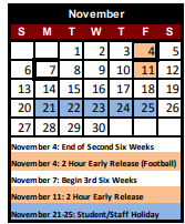 District School Academic Calendar for West Central El for November 2022