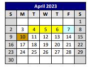 District School Academic Calendar for P A S S Learning Ctr for April 2023