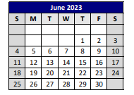 District School Academic Calendar for Highland Park Middle School for June 2023