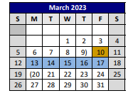 District School Academic Calendar for P A S S Learning Ctr for March 2023