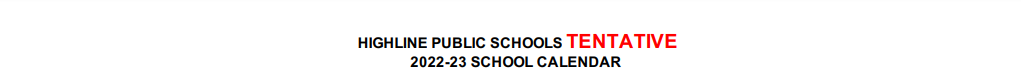 District School Academic Calendar for Des Moines Elementary