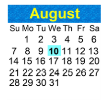 District School Academic Calendar for Mitchell Elementary School for August 2022