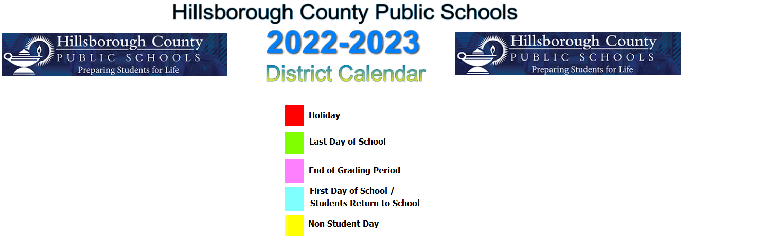 District School Academic Calendar Key for Pierce Middle School