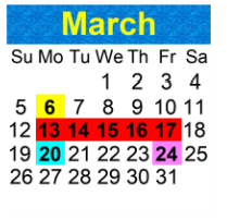 District School Academic Calendar for Metropolitan Ministries for March 2023