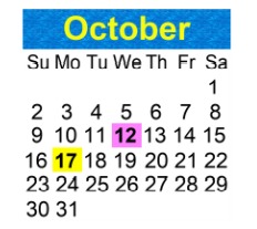District School Academic Calendar for Meacham Alternative School for October 2022